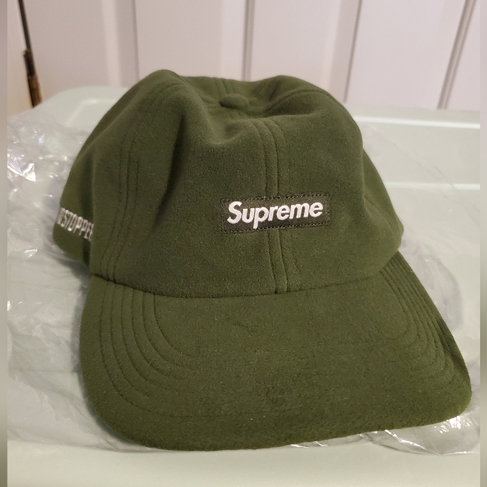 Supreme Windstopper Small Box Earflap 6-Panel Hat. Color Olive. Brand new.
